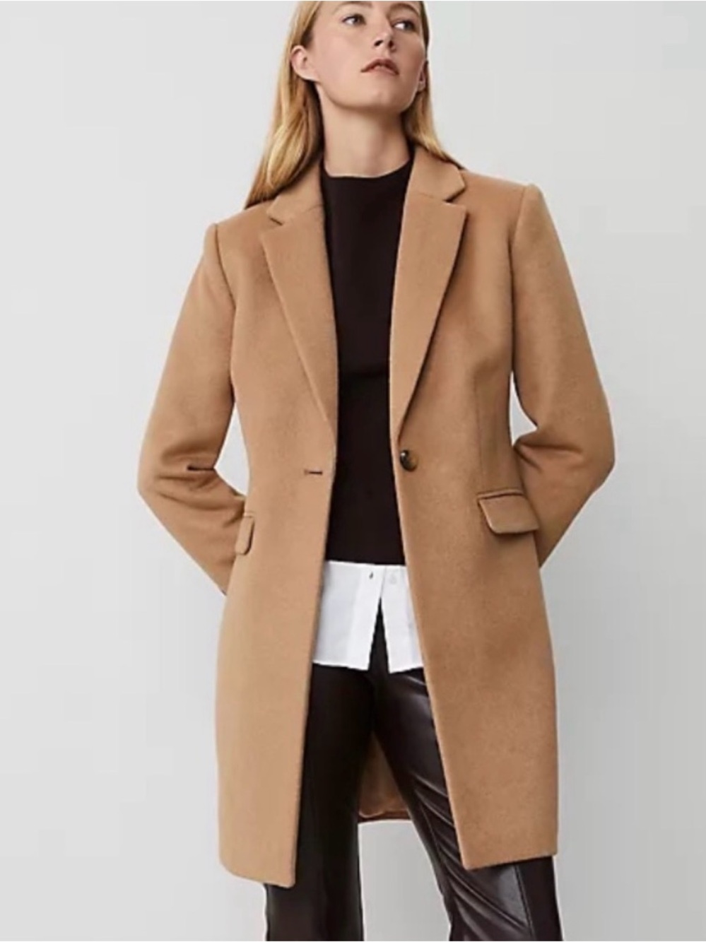 Ann Taylor Chesterfield Camel Coat,Large